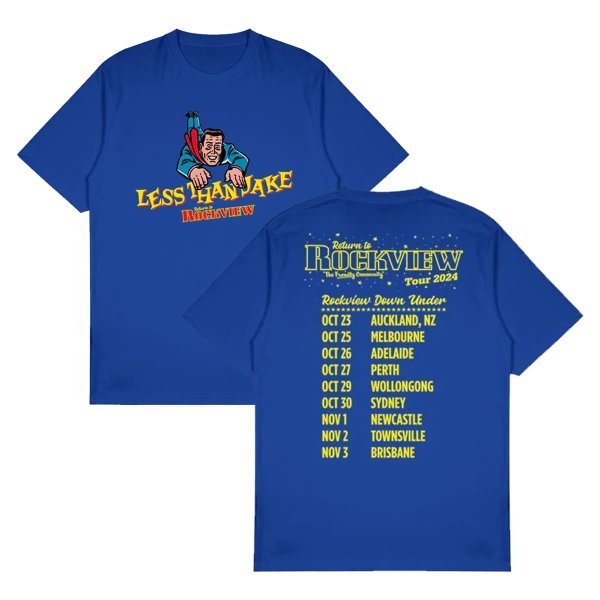 画像10: 送料無料 LESS THAN JAKE / Hello Rockview Tシャツ ブルー (10)