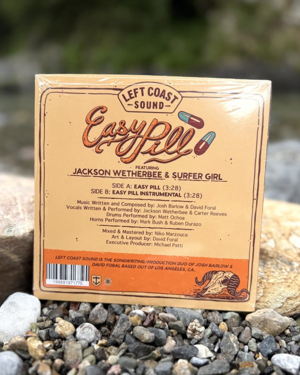 画像6: 激レア 数量限定 カラー盤 7インチ レコード LEFT COAST SOUND / EASY PILL (JACKSON WETHERBEE & SURFER GIRL) (6)