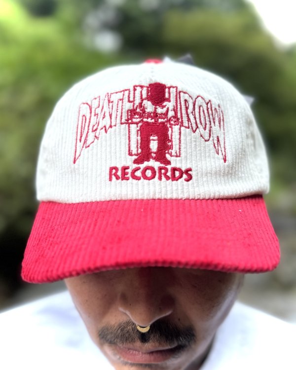 画像2: DEATH LOW RECORDS / Logo コーデュロイキャップ RED/WHITE (2)