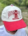 画像1: DEATH LOW RECORDS / Logo コーデュロイキャップ RED/WHITE (1)