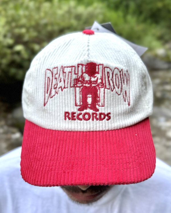 画像3: DEATH LOW RECORDS / Logo コーデュロイキャップ RED/WHITE (3)