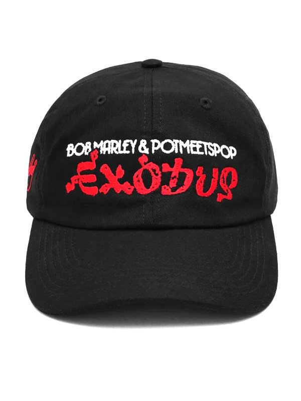 画像9: 送料無料 BOB MARLEY × POT MEETS POP / Exodus 6パネル スナップバックキャップ ブラック (9)