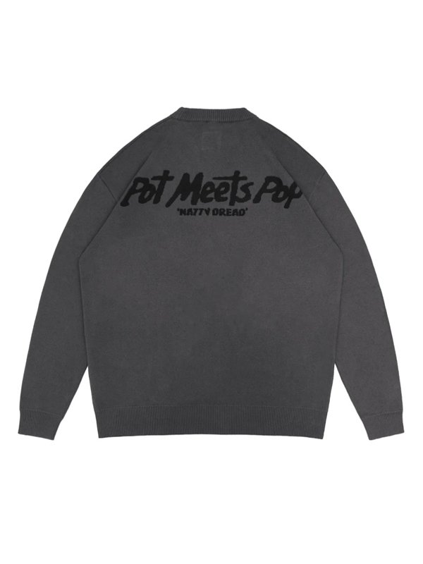 画像10: 送料無料 BOB MARLEY × POT MEETS POP / Natty Dread ニットセーター グレー (10)