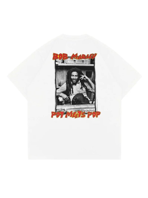 画像11: 送料無料 BOB MARLEY × POT MEETS POP / Uprising Tシャツ ホワイト (11)