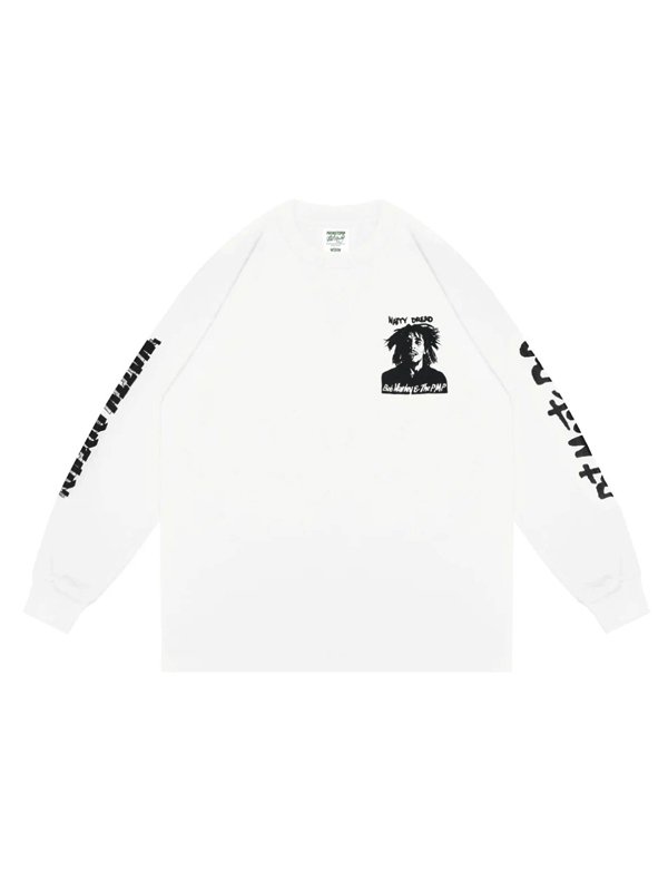 画像15: 送料無料 BOB MARLEY × POT MEETS POP / Natty Dread 長袖Tシャツ ホワイト (15)