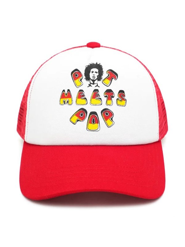 画像7: 送料無料 BOB MARLEY × POT MEETS POP / Tuff Gong メッシュキャップ レッド (7)