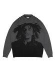 画像9: 送料無料 BOB MARLEY × POT MEETS POP / Natty Dread ニットセーター グレー (9)