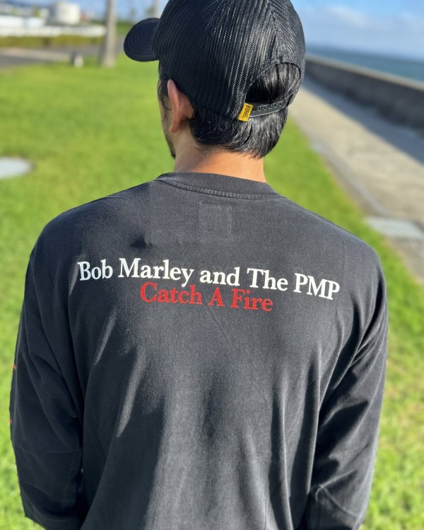 画像10: 送料無料 BOB MARLEY × POT MEETS POP / Catch A Fire 長袖Tシャツ ブラック (10)