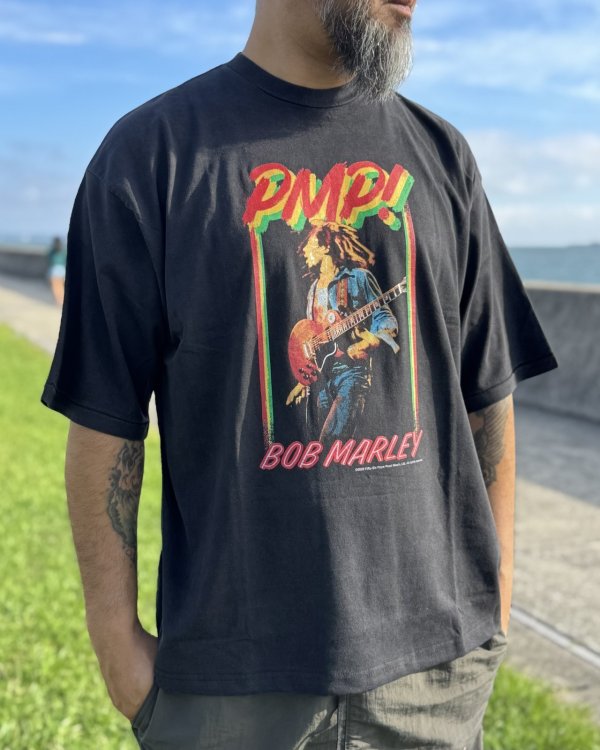 画像7: 送料無料 BOB MARLEY × POT MEETS POP / PMP LIVE! Tシャツ ブラック (7)