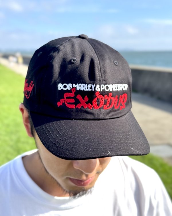 画像2: 送料無料 BOB MARLEY × POT MEETS POP / Exodus 6パネル スナップバックキャップ ブラック (2)