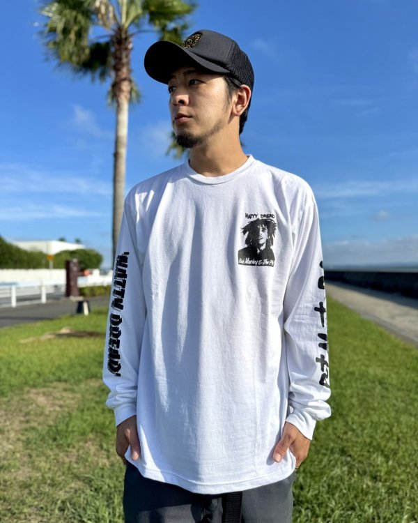 画像6: 送料無料 BOB MARLEY × POT MEETS POP / Natty Dread 長袖Tシャツ ホワイト (6)