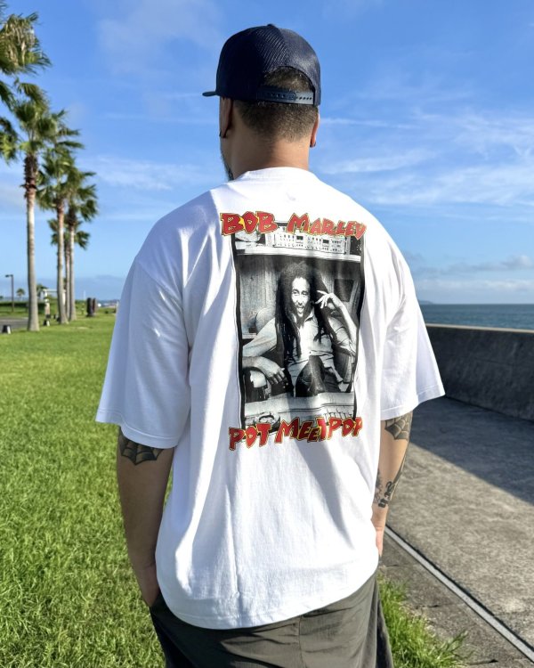 画像5: 送料無料 BOB MARLEY × POT MEETS POP / Uprising Tシャツ ホワイト (5)