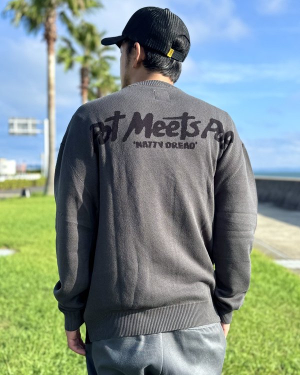画像6: 送料無料 BOB MARLEY × POT MEETS POP / Natty Dread ニットセーター グレー (6)
