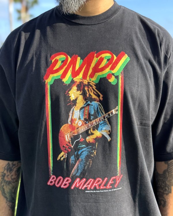 画像4: 送料無料 BOB MARLEY × POT MEETS POP / PMP LIVE! Tシャツ ブラック (4)