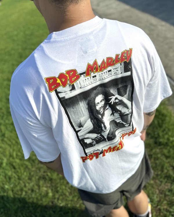 画像3: 送料無料 BOB MARLEY × POT MEETS POP / Uprising Tシャツ ホワイト (3)
