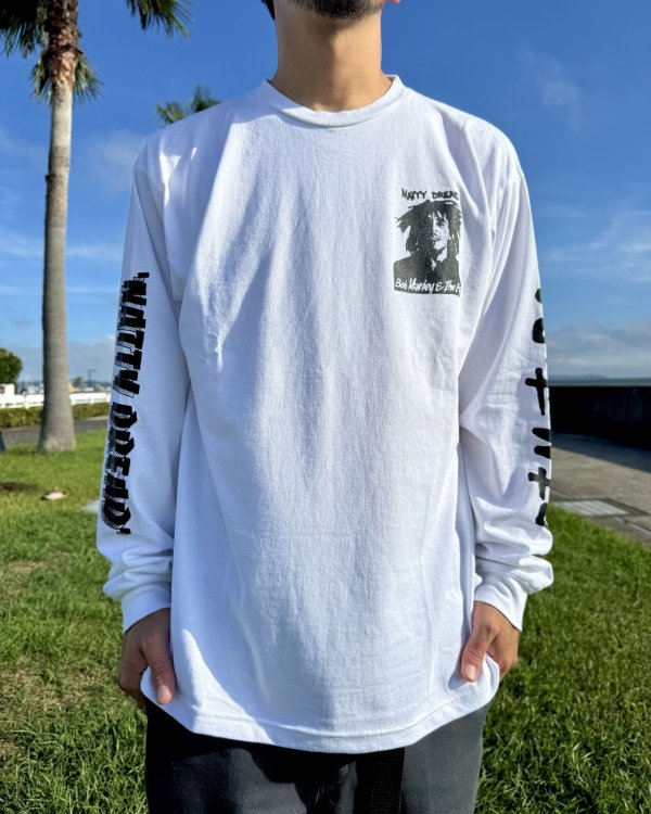 画像10: 送料無料 BOB MARLEY × POT MEETS POP / Natty Dread 長袖Tシャツ ホワイト (10)