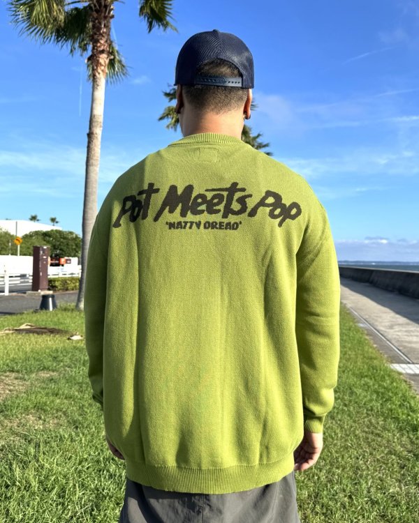 画像8: 送料無料 BOB MARLEY × POT MEETS POP / Natty Dread ニットセーター グリーン (8)