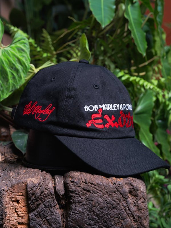 画像1: 送料無料 BOB MARLEY × POT MEETS POP / Exodus 6パネル スナップバックキャップ ブラック (1)