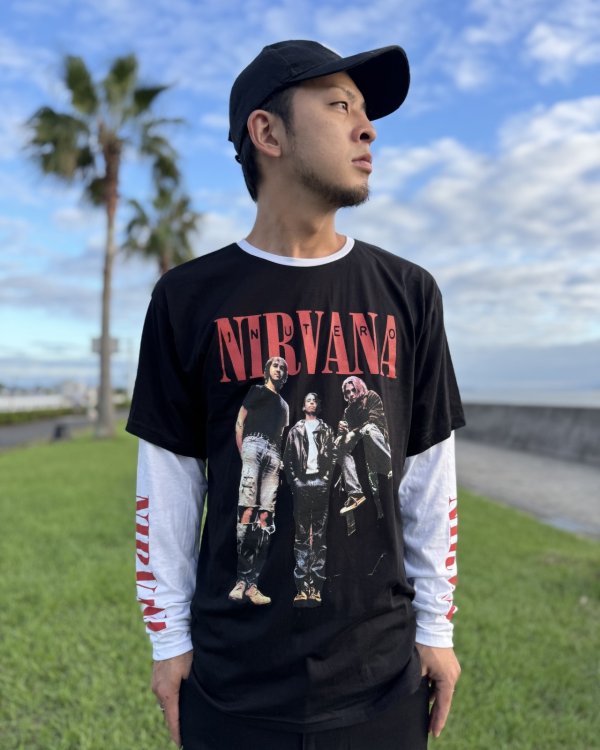 画像2: 送料無料 NIRVANA / In Utero Band Photo 長袖Tシャツ BLACK/WHITE (2)