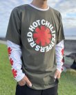 画像1: 送料無料 RED HOT CHILI PEPPERS / Classic Asterisk 長袖Tシャツ GREEN/WHITE (1)