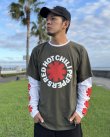画像2: 送料無料 RED HOT CHILI PEPPERS / Classic Asterisk 長袖Tシャツ GREEN/WHITE (2)