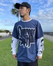 画像14: 送料無料 CYPRESS HILL / Leaf & Logo 長袖Tシャツ NAVY/WHITE (14)