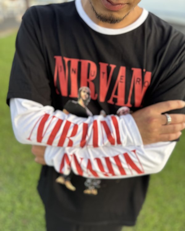 画像4: 送料無料 NIRVANA / In Utero Band Photo 長袖Tシャツ BLACK/WHITE (4)