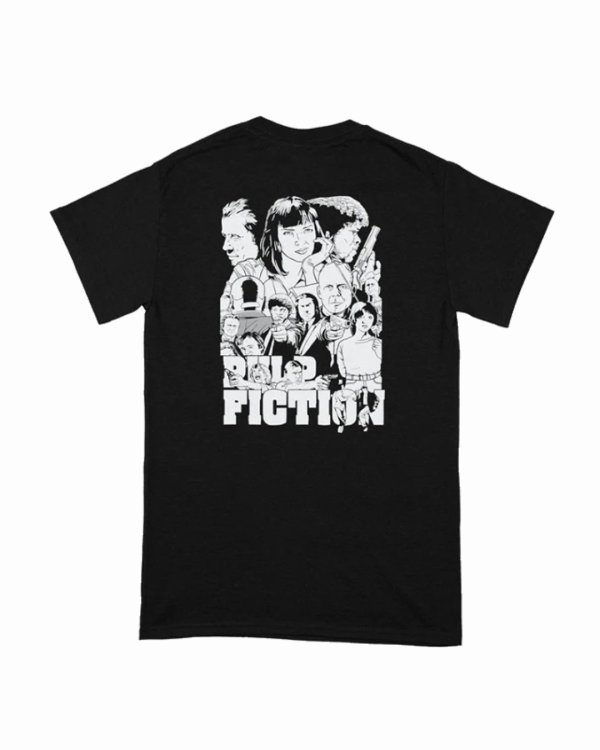 画像4: 10月19日23:59分締切 予約注文 送料無料 Pulp Fiction / Quentin Tarantino Cartoon Characters Tシャツ ブラック (4)