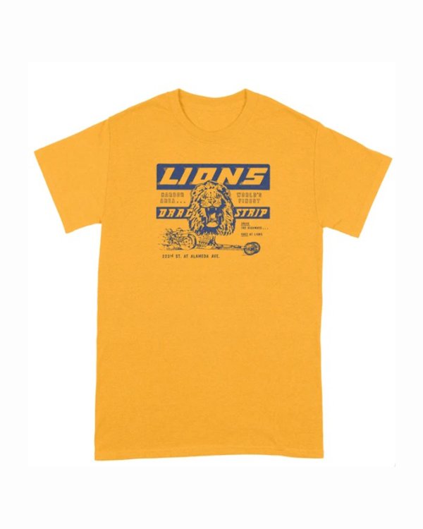 画像3: 10月19日23:59分締切 予約注文 送料無料 Once Upon a Time in Hollywood / Quentin Tarantino Cliff Booth Lions Drag Strip Tシャツ ゴールド (3)