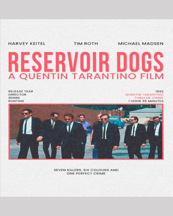 画像2: 10月19日23:59分締切 予約注文 送料無料 Reservoir Dogs / Quentin Tarantino Poster Style Tシャツ ホワイト (2)