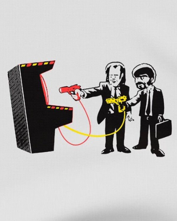 画像2: 10月19日23:59分締切 予約注文 送料無料 Pulp Fiction / Quentin Tarantino Light Gun Tシャツ ホワイト (2)