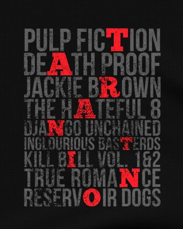 画像2: 10月19日23:59分締切 予約注文 送料無料 Tarantino Movies Grunge Style Tシャツ ブラック (2)