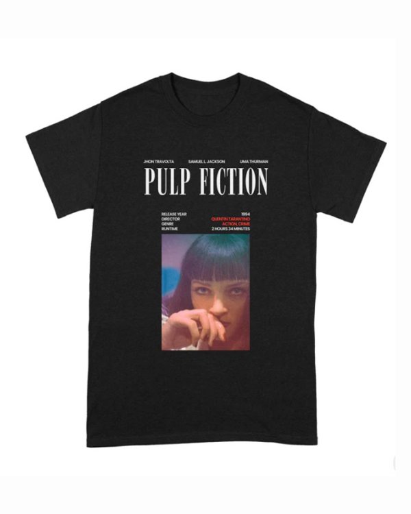 画像1: 10月19日23:59分締切 予約注文 送料無料 Pulp Fiction / Quentin Tarantino Mia Cover Vibe Tシャツ ブラック (1)