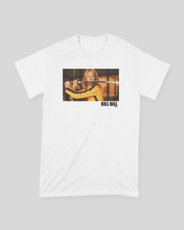 画像1: 10月19日23:59分締切 予約注文 送料無料 KILL BILL / Quentin Tarantino Photo Tシャツ ホワイト (1)