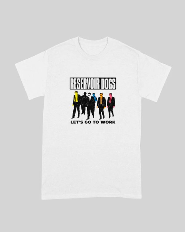画像1: 10月19日23:59分締切 予約注文 送料無料 Reservoir Dogs / Quentin Tarantino Lets go to work Tシャツ ホワイト (1)