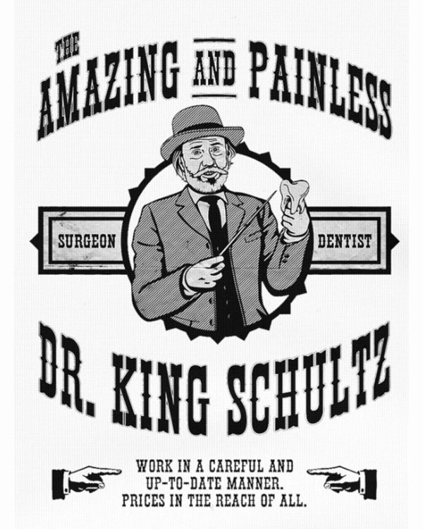 画像2: 10月19日23:59分締切 予約注文 送料無料 Django Unchained / Quentin Tarantino Dr. King Schultz Django Tシャツ ホワイト (2)