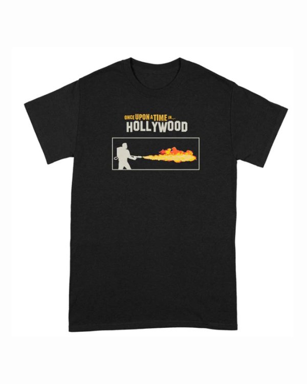 画像1: 10月19日23:59分締切 予約注文 送料無料 Once Upon a Time in Hollywood / Quentin Tarantino OUATIH Flamethrower Rick Dalton Tシャツ ブラック (1)