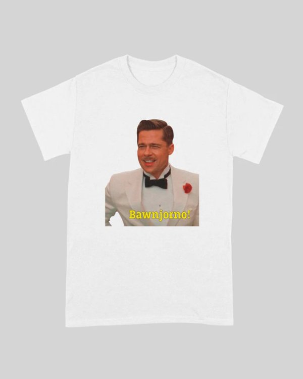 画像1: 10月19日23:59分締切 予約注文 送料無料 Inglourious Basterds / Quentin Tarantino Bawnjorno! Tシャツ ホワイト (1)