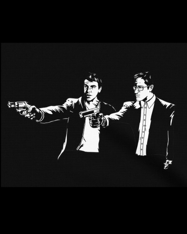 画像2: 10月19日23:59分締切 予約注文 送料無料 Pulp Fiction / Quentin Tarantino Vincent & Jules Tシャツ ブラック (2)