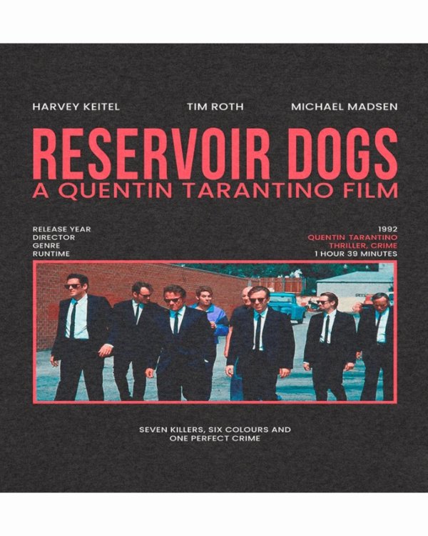 画像2: 10月19日23:59分締切 予約注文 送料無料 Reservoir Dogs / Quentin Tarantino Poster Style Tシャツ ブラック (2)