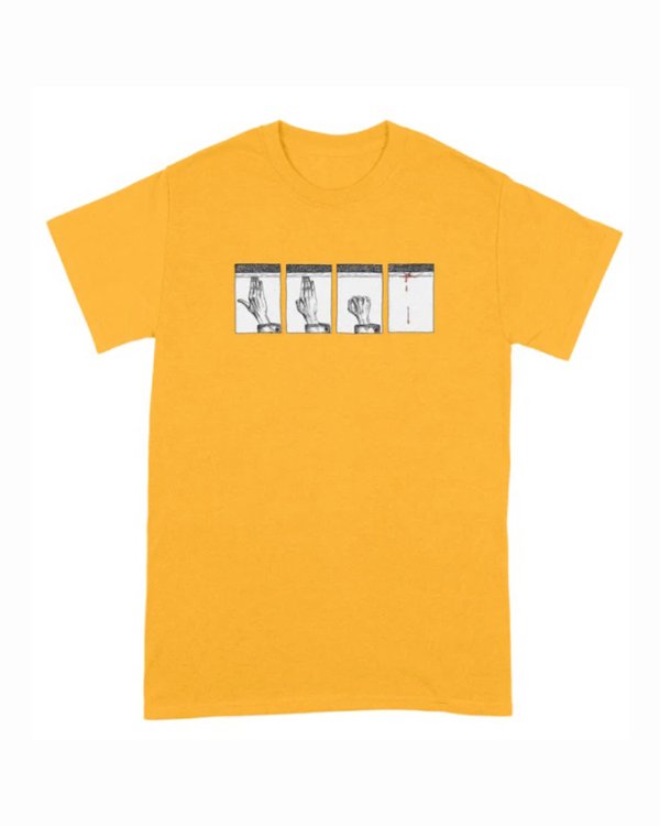 画像1: 10月19日23:59分締切 予約注文 送料無料 KILL BILL / Quentin Tarantino Hands Tarantino Tシャツ ゴールド (1)