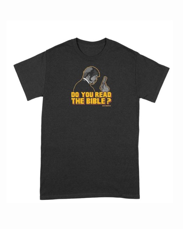 画像1: 10月19日23:59分締切 予約注文 送料無料 Pulp Fiction / Quentin Tarantino Do You Read the Bible? Tシャツ ブラック (1)