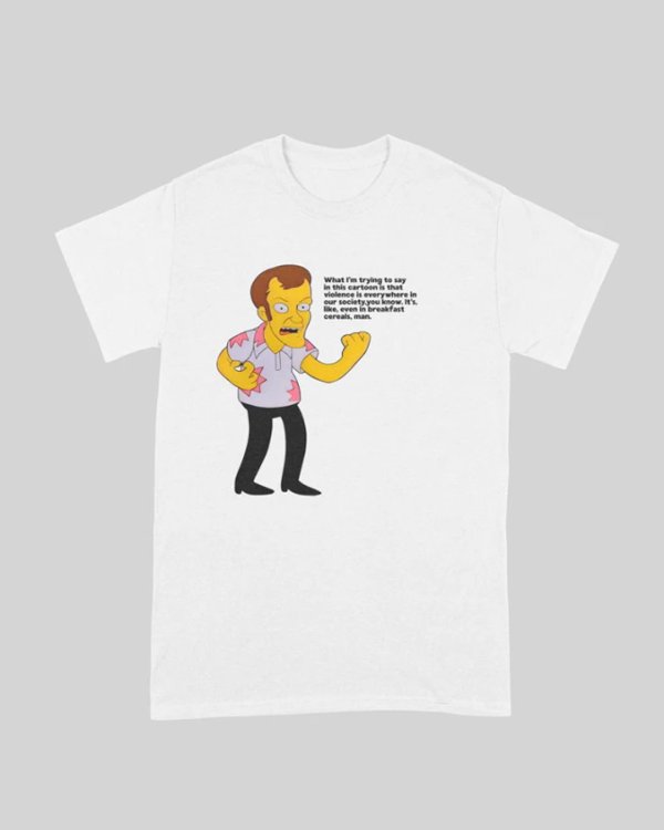 画像2: 10月19日23:59分締切 予約注文 送料無料 Tarantino Simpsons Tシャツ ホワイト (2)