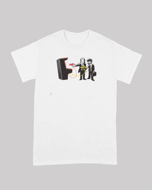 画像1: 10月19日23:59分締切 予約注文 送料無料 Pulp Fiction / Quentin Tarantino Light Gun Tシャツ ホワイト (1)