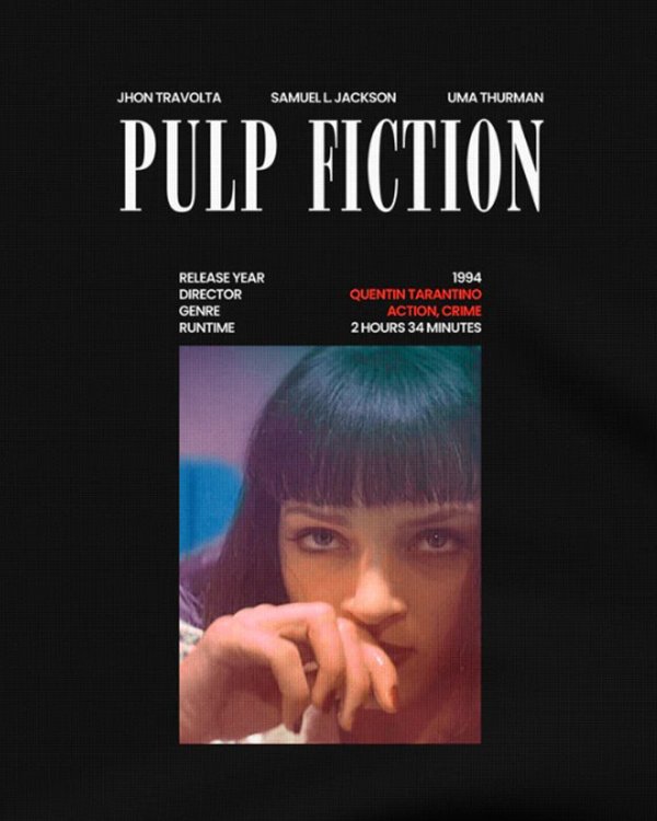 画像2: 10月19日23:59分締切 予約注文 送料無料 Pulp Fiction / Quentin Tarantino Mia Cover Vibe Tシャツ ブラック (2)