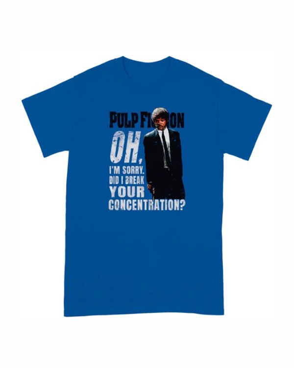 画像1: 10月19日23:59分締切 予約注文 送料無料 Pulp Fiction / Quentin Tarantino Jules "Did I Break Your Concentration?" Tシャツ ブルー (1)