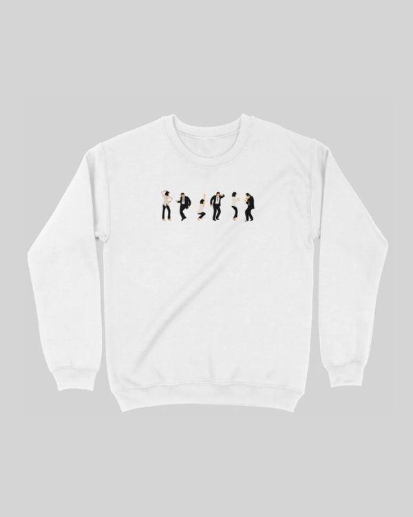 画像1: 10月19日23:59分締切 予約注文 送料無料 Pulp Fiction / Quentin Tarantino Let's dance! スウェット ホワイト (1)