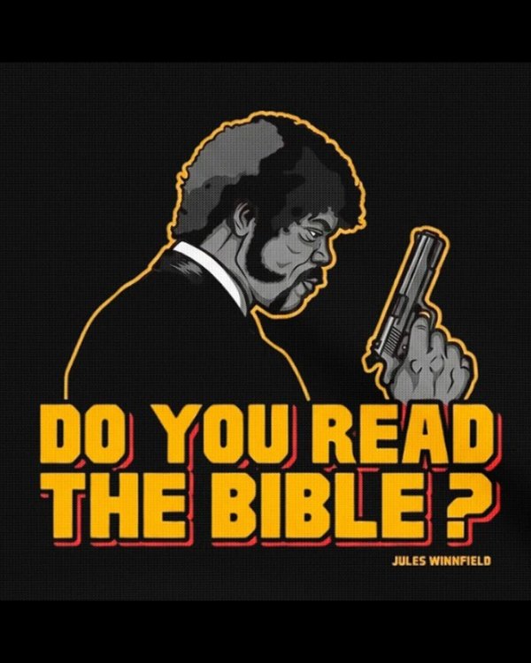 画像2: 10月19日23:59分締切 予約注文 送料無料 Pulp Fiction / Quentin Tarantino Do You Read the Bible? プルオーバーパーカー ブラック (2)