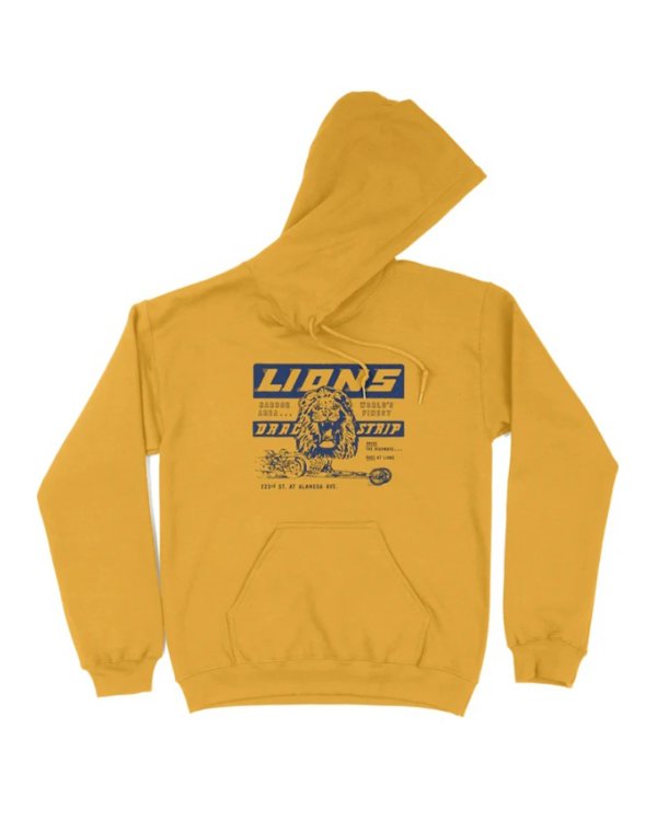 画像1: 10月19日23:59分締切 予約注文 送料無料 Once Upon a Time in Hollywood / Quentin Tarantino Cliff Booth Lions Drag Strip プルオーバーパーカー ゴールド (1)