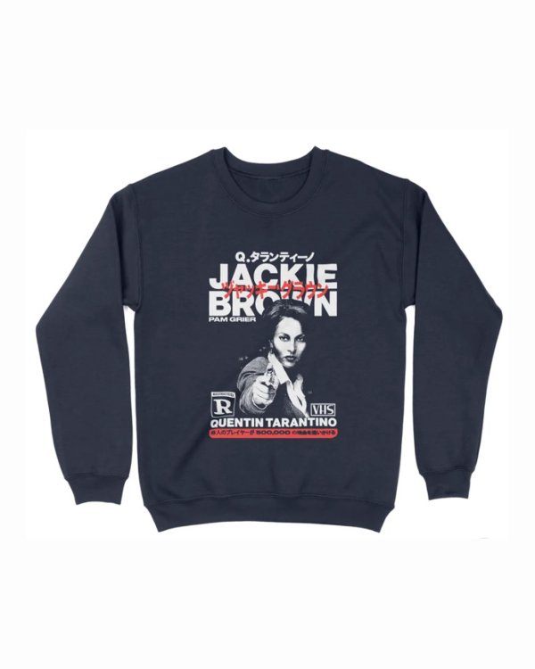 画像1: 10月19日23:59分締切 予約注文 送料無料 Jackie Brown / Quentin Tarantino Japanese Cover スウェット ブラック (1)